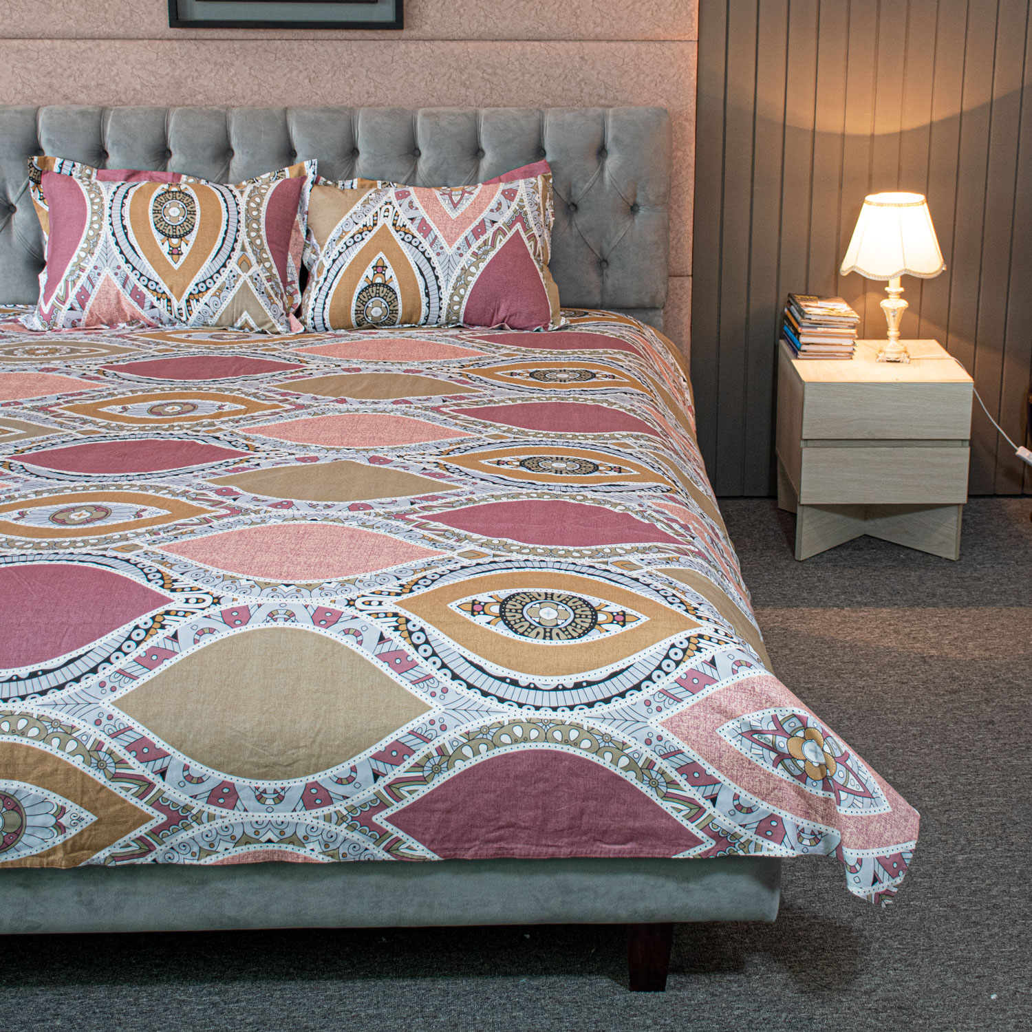 Printed Bedsheet – Brown ALLORA BDonline shop bangladeshothoba.com