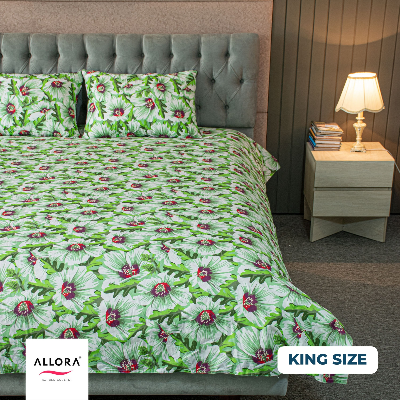 China Rose Print Bed Sheet – Green ALLORA BDonline shop bangladeshothoba.com
