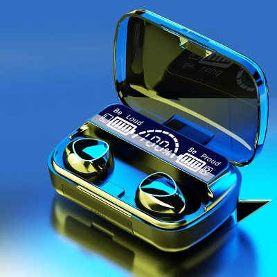 Picture of M10 TWS Earphone 9D Stereo LED Digital Display Touch CVC8.0 Digital Noise Reduction Technology (With 2000mAh Mini Power Bank Charging Box)