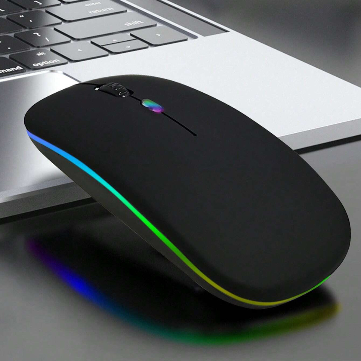Picture of Rechargeable Mouse Dual Mode Rechargeable Wireless Mouse Bluetooth 5.0 2.4 GHz Optical Wireless Mouse 1600DPI