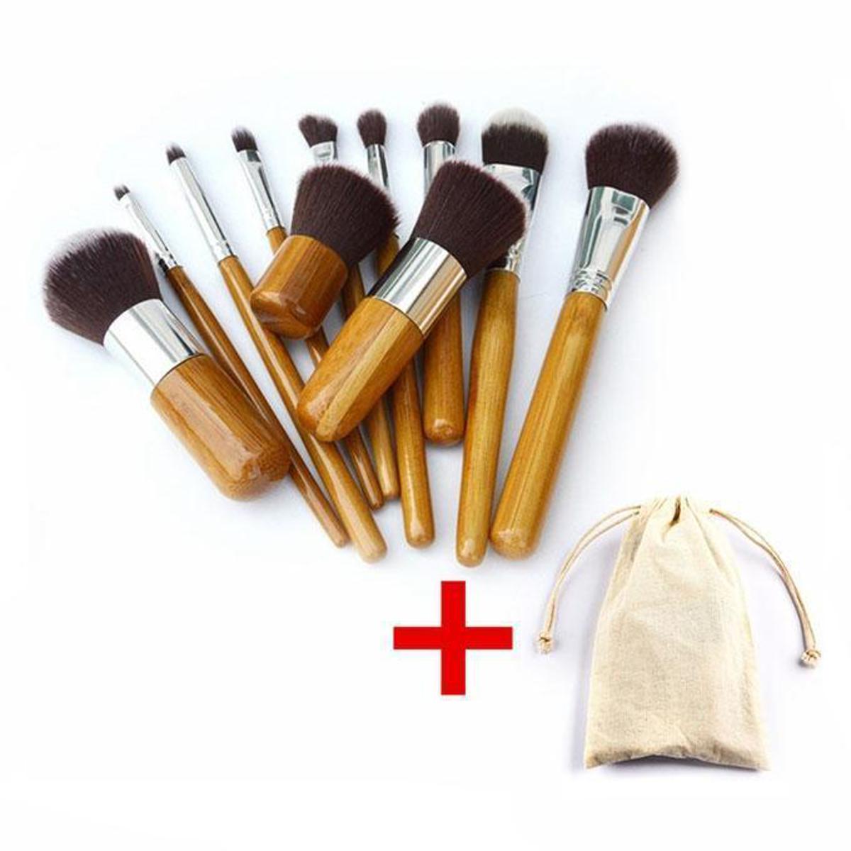 Picture of Bamboo Professional Makeup Brush Set 11 Pcs