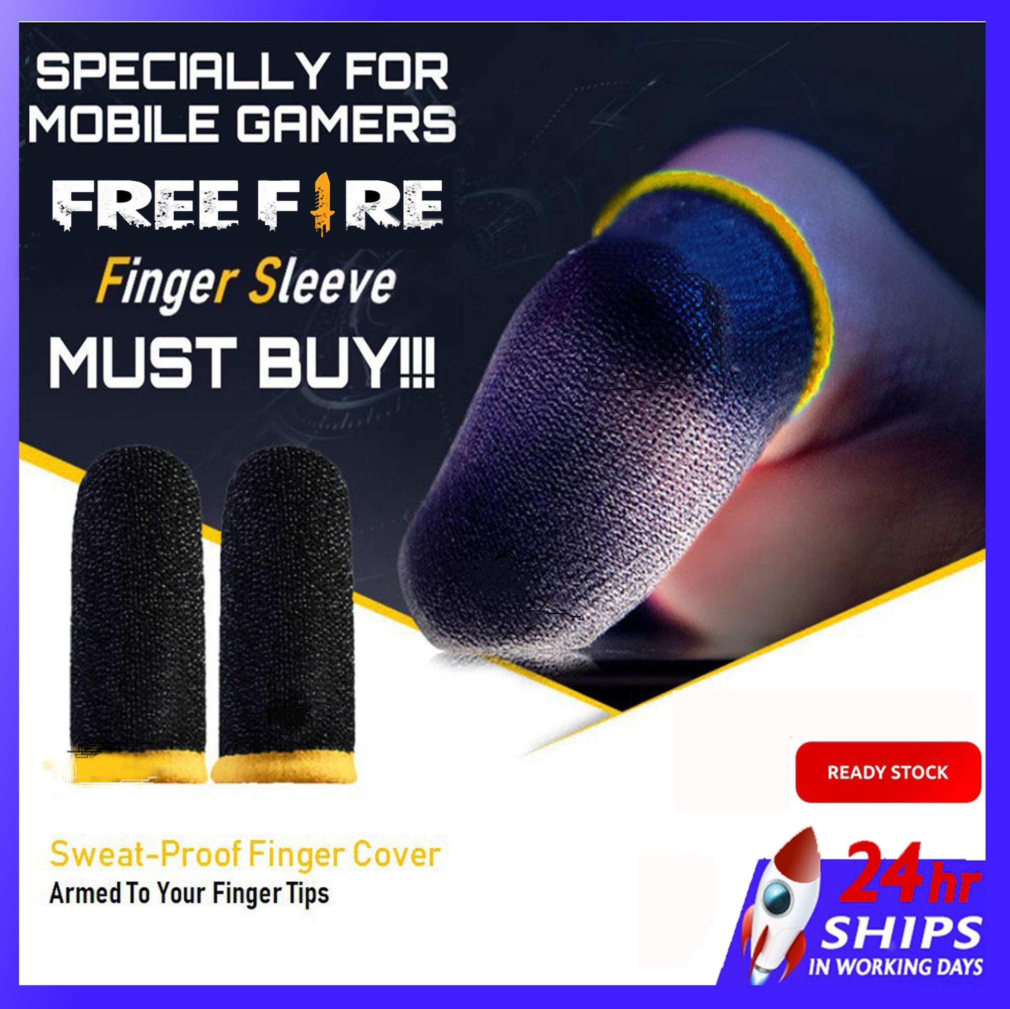 Picture of PUBG Mobile Gaming 1 Pair Breathable Mobile Finger Sleeve Press Trigger Game Controller Sweatproof Gloves