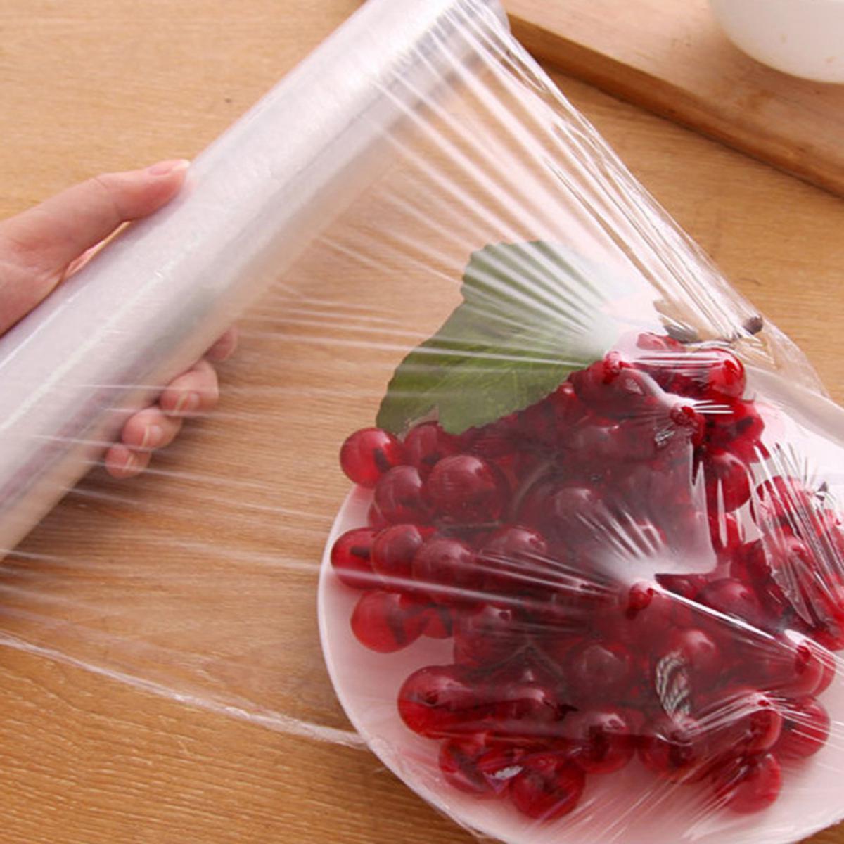 Picture of Fresher Plastic Stretch Wrap Clear Cling Food Grade PE Vinyl Film Plastic Wrapping Paper Roll 60 meter Ideal food Wrapping paper for Keeping Food Fresh