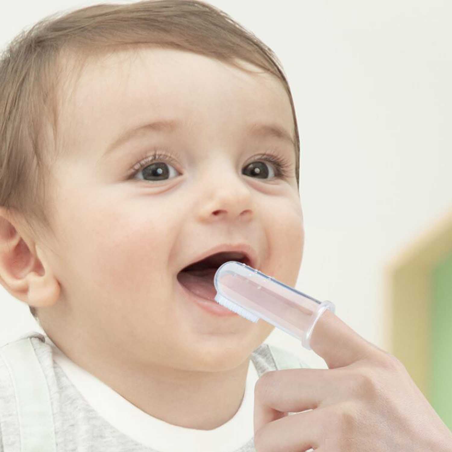Picture of Silicone Baby Finger Tooth Brush with Box For Kids - Transparent