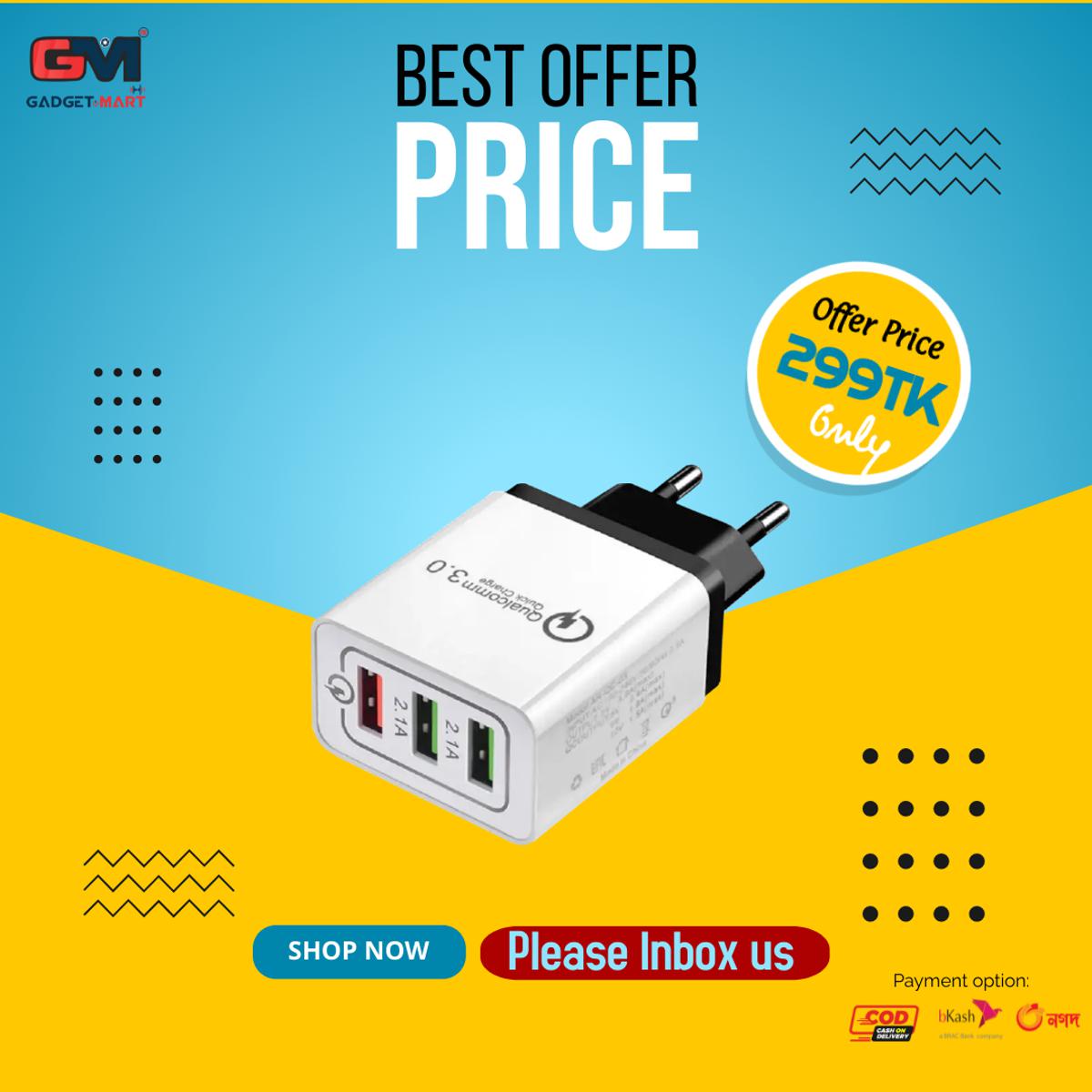 Picture of Super Fast 3.0 Charging Mobile Phone USB Charger Picture of Super Fast 3.0 Charging Mobile Phone USB Charger