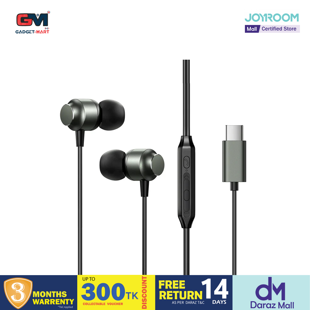 Picture of Joyroom JR-EC06 Dual Dynamic wired Type-C Earphone