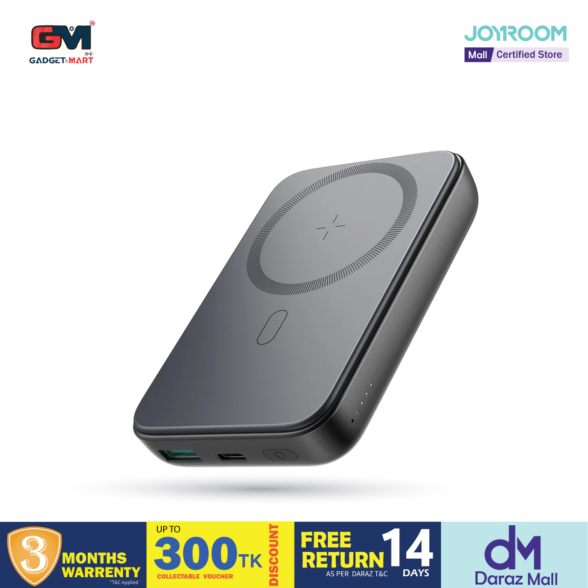 Picture of Joyroom JR-W020 New Upgrade 20W More Small & Mini PD Magnetic Wireless Power bank 10000mAh - Black