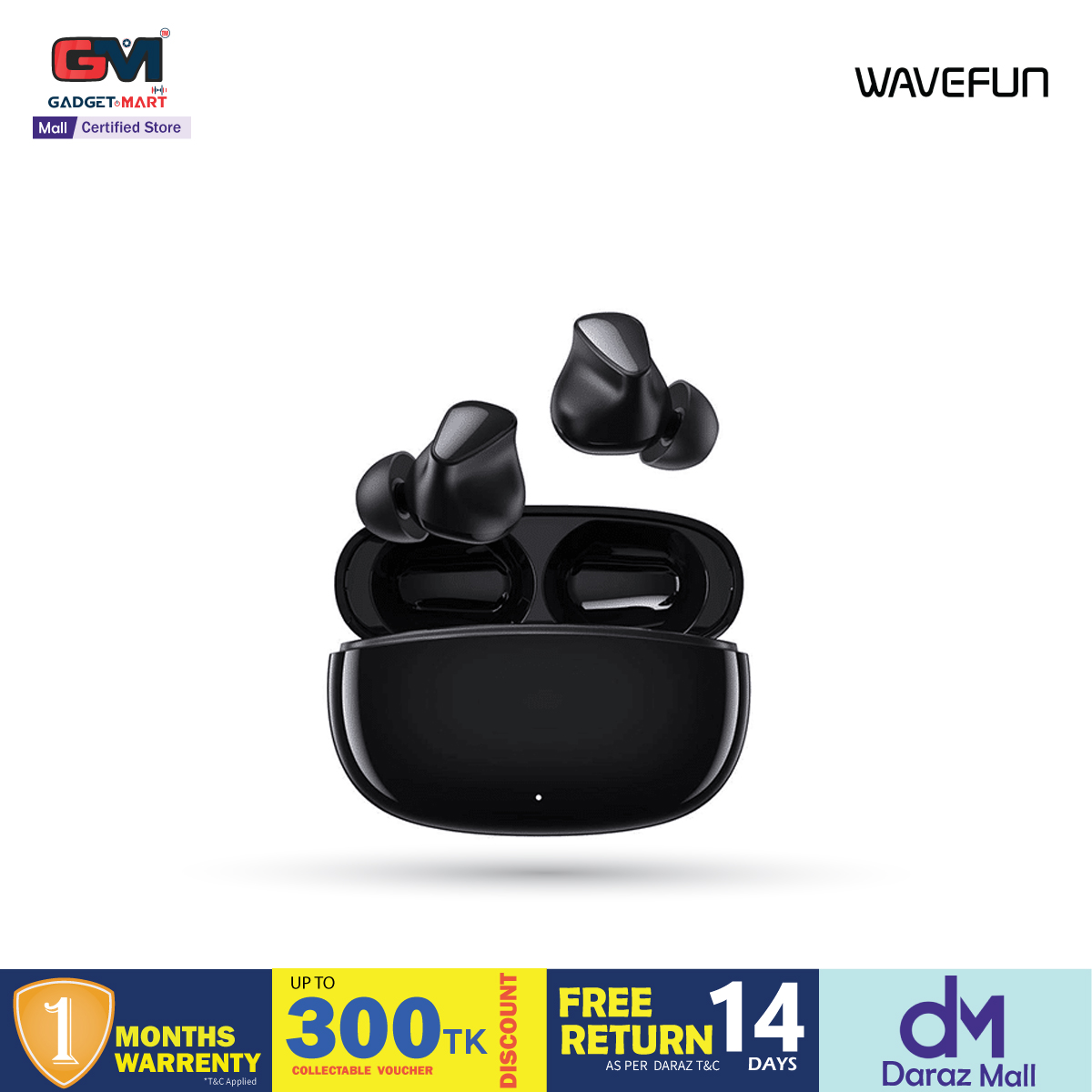 Picture of Wavefun Rock Wireless Earbuds - Black