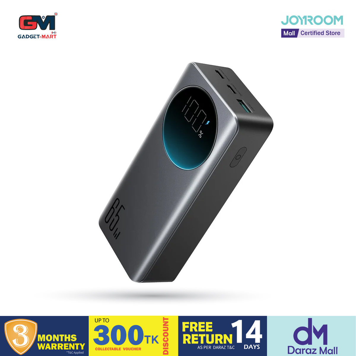 Picture of Joyroom JR-PBF05 65W Digital Display Fast Charging Power Bank 30000mAh -Black