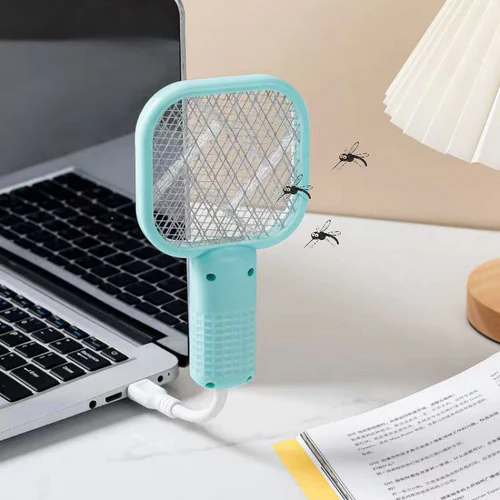 Picture of Electric Shock Mosquito Swatter Trap Pest Control UV Light USB Insect Racket Mini Portable Fly Bug Zapper Bedroom
