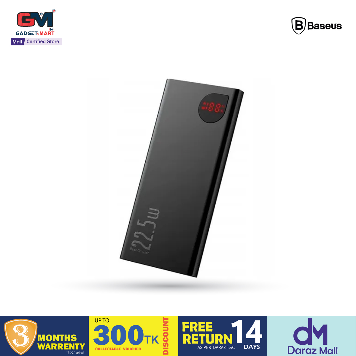Picture of Baseus 22.5W Adaman 20000mAh Power Bank Quick Charge 4.0 + Supercharge – Black