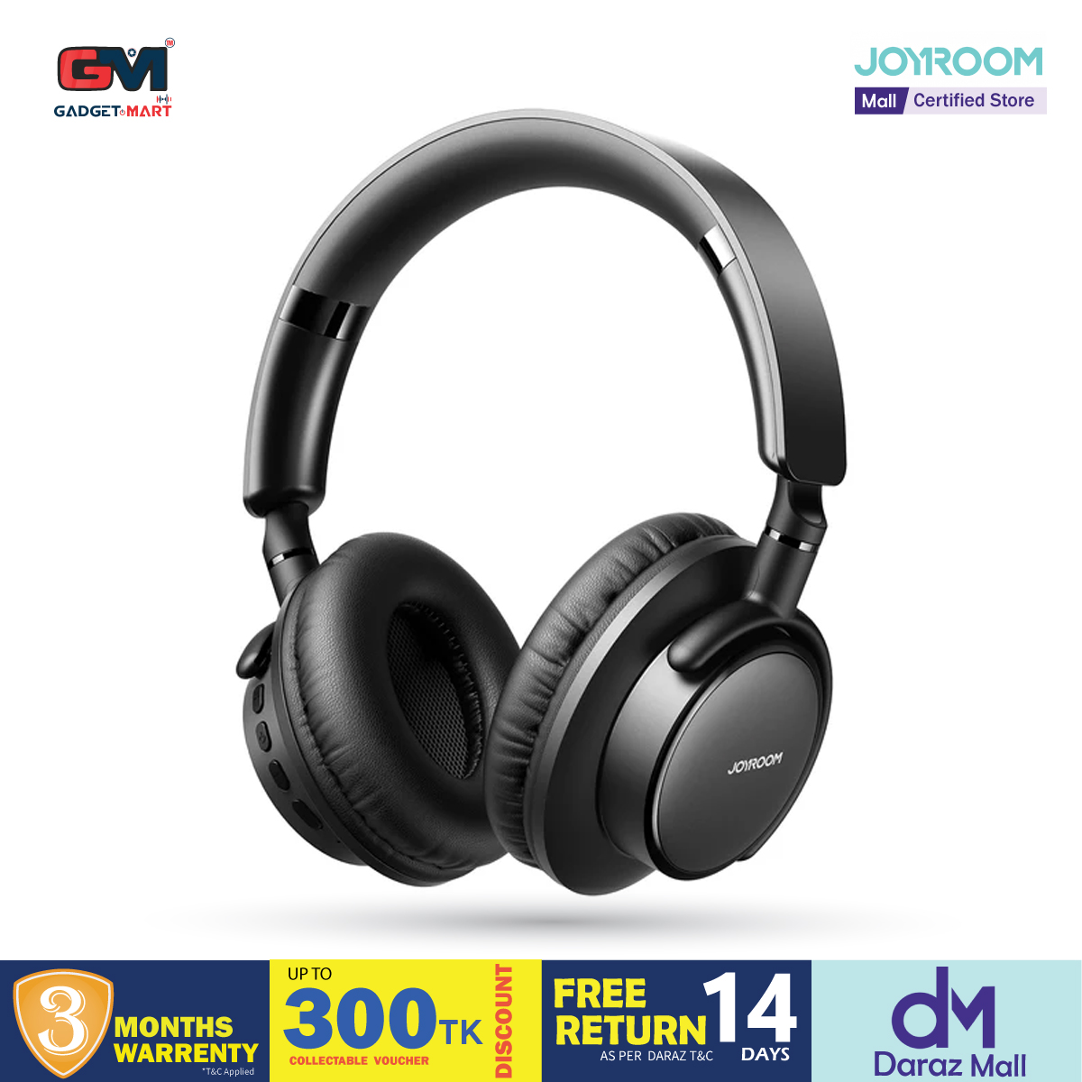Picture of Joyroom JR-OH1 Bluetooth Headset with Noise Cancelling Microphone - Black