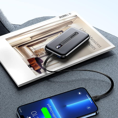 Picture of JOYROOM JR-L001 Ultra Slim 20W Power Bank 10000mAh With Type-C cable- Black