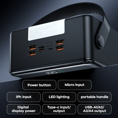 Picture of REMAX FP-1 27W+22.5W LED Lamp Fast Charging Power Bank 100000mAh Portable Ultra-Large Capacity Power Bank With LED Lighting