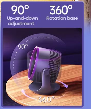 Picture of Remax Fonzyr Series F27 Circulation 1200mAh Rechargable Desktop Fan Portable 360 Rotation Base Desktop/wall-mounted/hook Fan