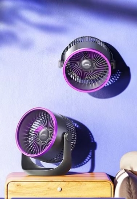 Picture of Remax Fonzyr Series F27 Circulation 1200mAh Rechargable Desktop Fan Portable 360 Rotation Base Desktop/wall-mounted/hook Fan