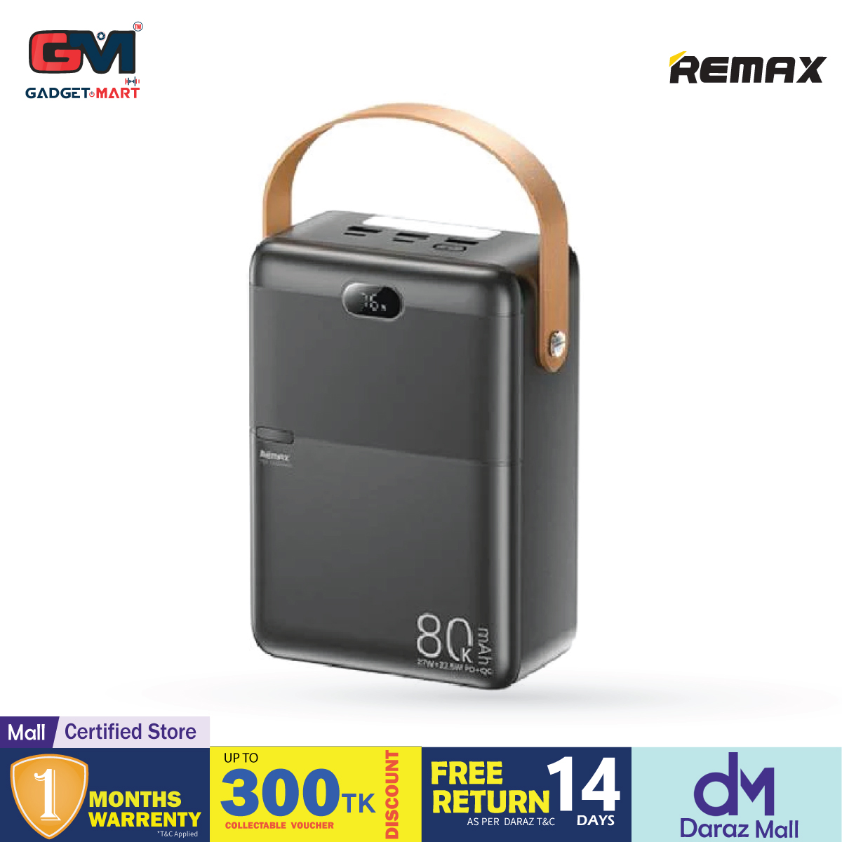 Picture of REMAX - RPP-118 Piloteer Series 80000mAh PD+QC Fast Charging Power bank (PD 27W+QC 22.5W) - Grey Picture of REMAX - RPP-118 Piloteer Series 80000mAh PD+QC Fast Charging Power bank (PD 27W+QC 22.5W) - Grey