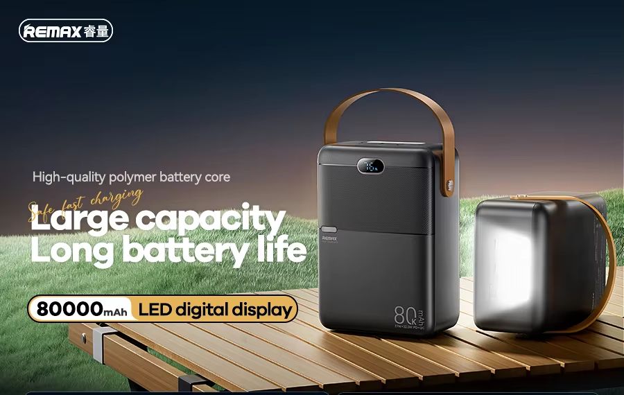 Picture of REMAX - RPP-118 Piloteer Series 80000mAh PD+QC Fast Charging Power bank (PD 27W+QC 22.5W) - Grey Picture of REMAX - RPP-118 Piloteer Series 80000mAh PD+QC Fast Charging Power bank (PD 27W+QC 22.5W) - Grey