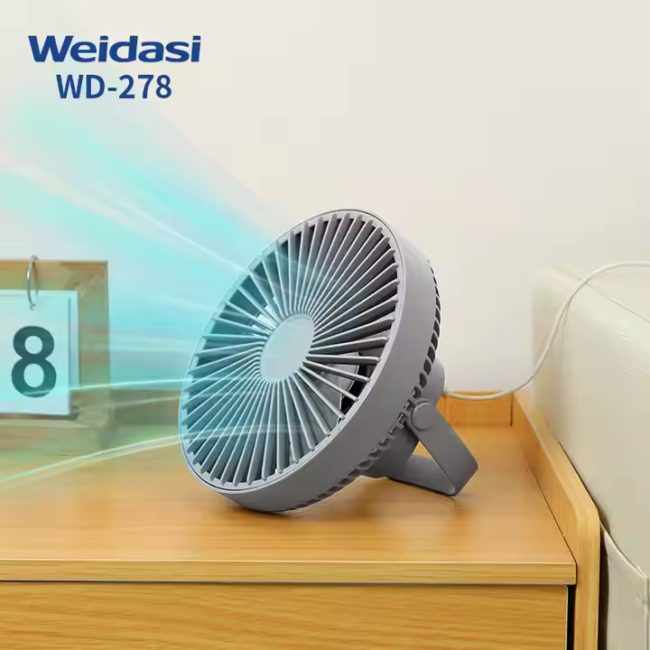 Picture of Weidasi WD-278 Portable 3 Speed Table Fan Powerful Air Cooler Stand Ceiling Camping Fan Desktop Fan