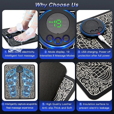 Picture of 2 in 1 body and foot tharpay, Electric Foot Massager Rechargeable Fully Automatic Circulation Foot Massage Pad