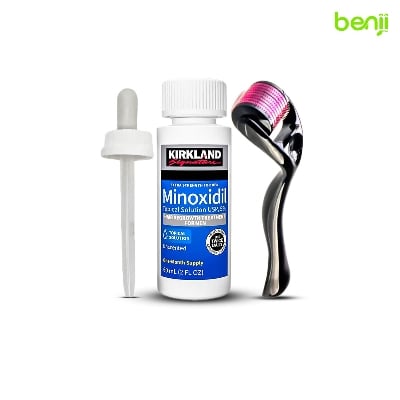 Picture of Kirkland Signature Topical Minoxidil 5% Extra Strength for Men Hair Regrowth Treatment with Derma Roller - 1 Month Supply