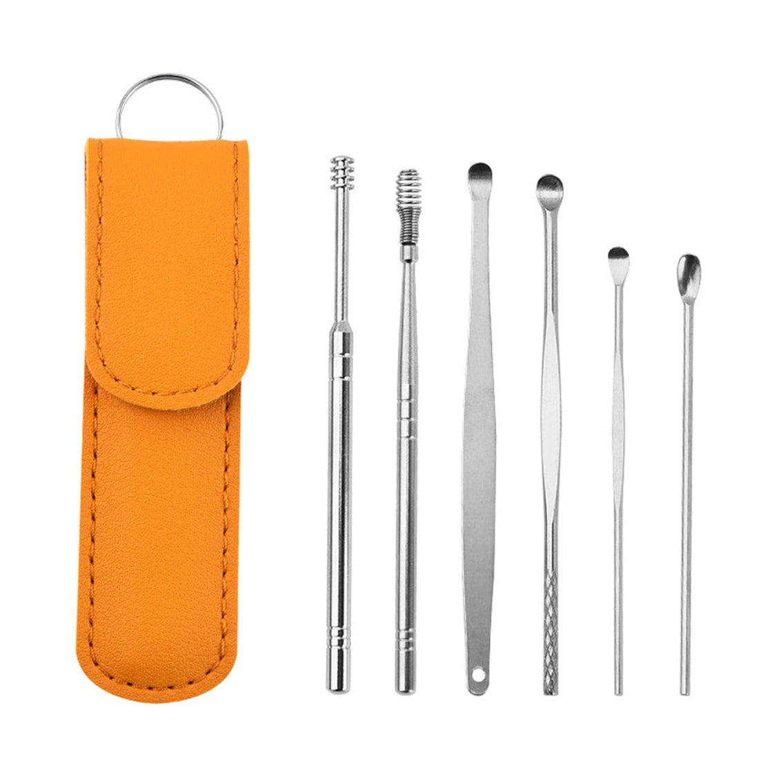 Picture of 6 Pcs Ear Cleaner - Ear Cleaner Wax Removal Tools, Earpick Sticks, Earwax Remover Curette, Ear Pick Cleaning Cleanser Spoon, Earpick With Storage case