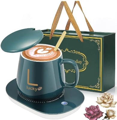 Picture of Coffee Mug Warmer Timer Heating Coaster Smart Thermostatic Heating Pad Hot Plate Hot Milk Coffee Cup Warmer
