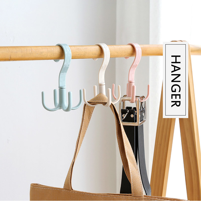 Picture of 360° Rotating Clothes Hooks, Multifunctional Storage Rack, Hanging Closet Organizer, Spiral Hangers, Space Saving, Nail-Free