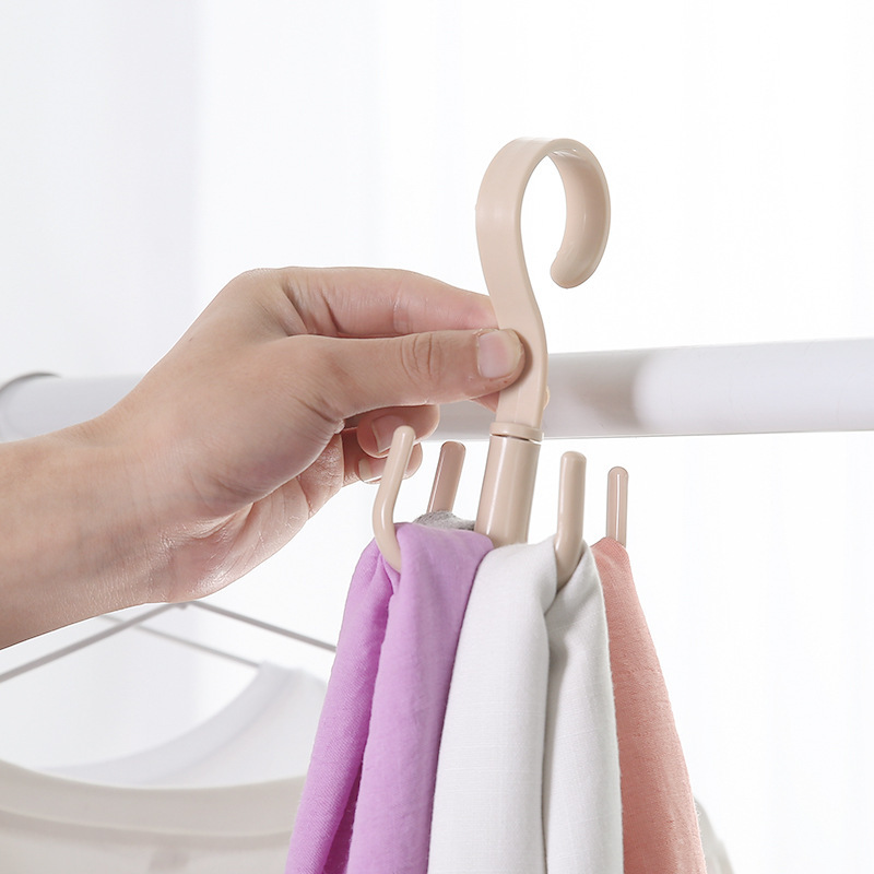 Picture of 360° Rotating Clothes Hooks, Multifunctional Storage Rack, Hanging Closet Organizer, Spiral Hangers, Space Saving, Nail-Free