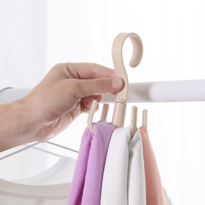 Picture of 360° Rotating Clothes Hooks, Multifunctional Storage Rack, Hanging Closet Organizer, Spiral Hangers, Space Saving, Nail-Free