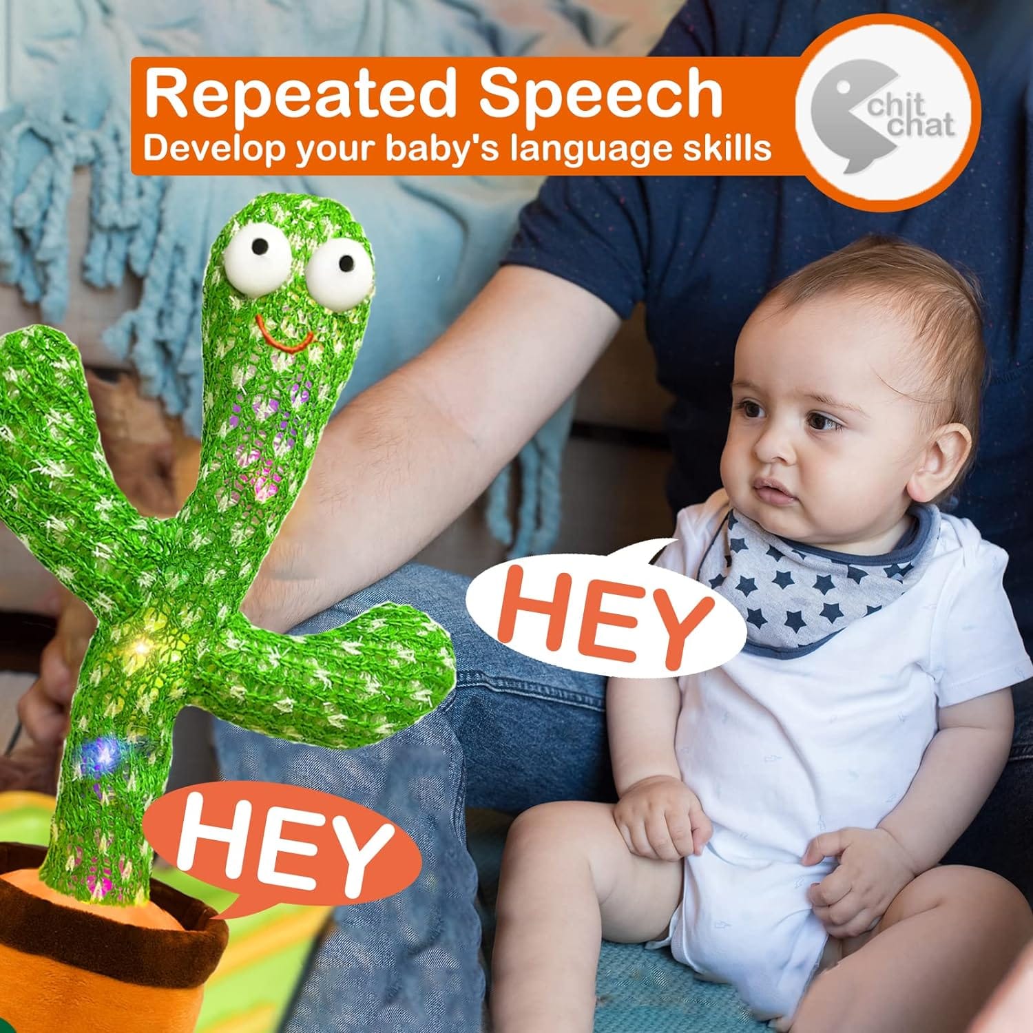Picture of Dancing Cactus - Talking Cactus Stuffed Plush Toy Electronic Toy with Song Plush Cactus Potted Toy Early Education Toy For kids