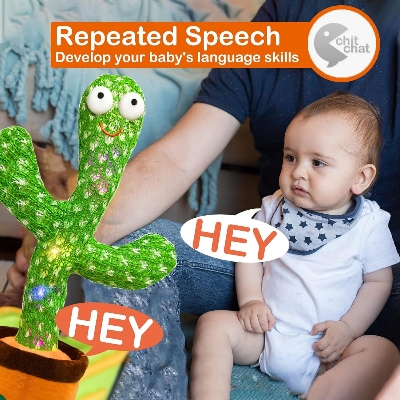 Picture of Dancing Cactus - Talking Cactus Stuffed Plush Toy Electronic Toy with Song Plush Cactus Potted Toy Early Education Toy For kids