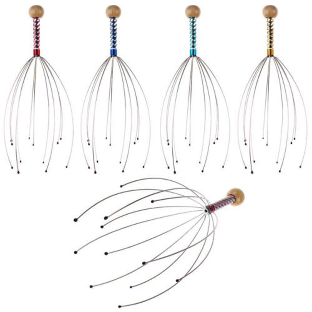 Picture of 1Pcs 12 Finger Head Relax Massager Hair Held SPA Scalp Neck Stress Relief Massage Release Head Physician Steel Ball Massager