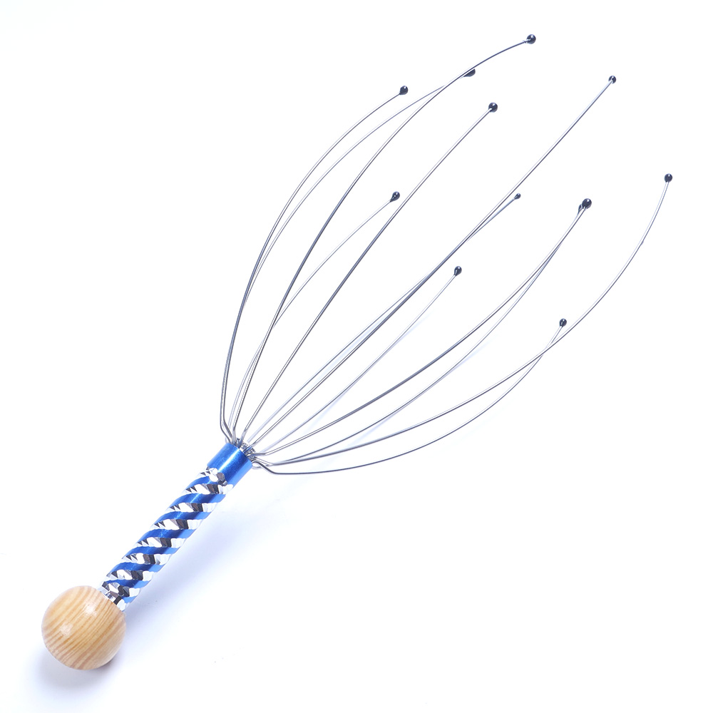 Picture of 1Pcs 12 Finger Head Relax Massager Hair Held SPA Scalp Neck Stress Relief Massage Release Head Physician Steel Ball Massager