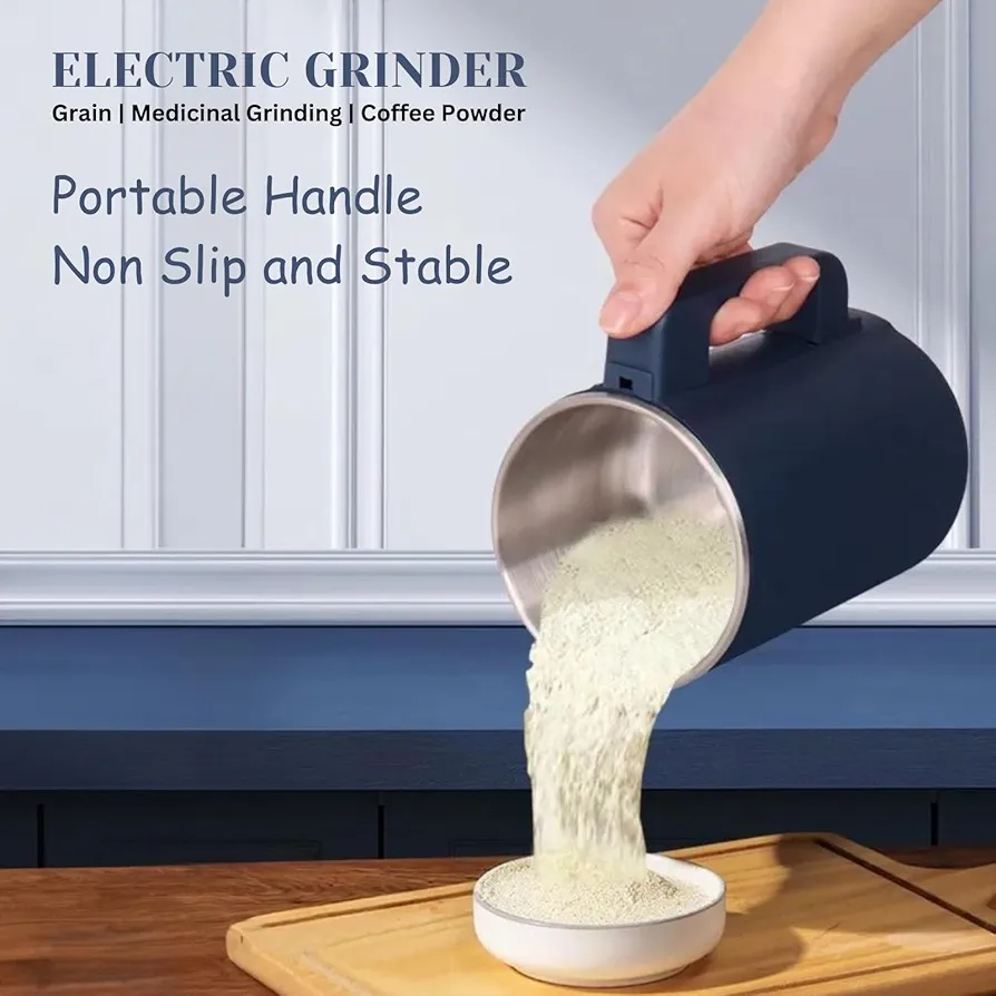 Picture of 1000W Multipurpose Electric Grinder for Powder Making - Stainless Steel Blade Actived Safety Switch for Push-Button, Pepper, Herbs, Nuts Pepper Grinder for Home and Coffee Shop