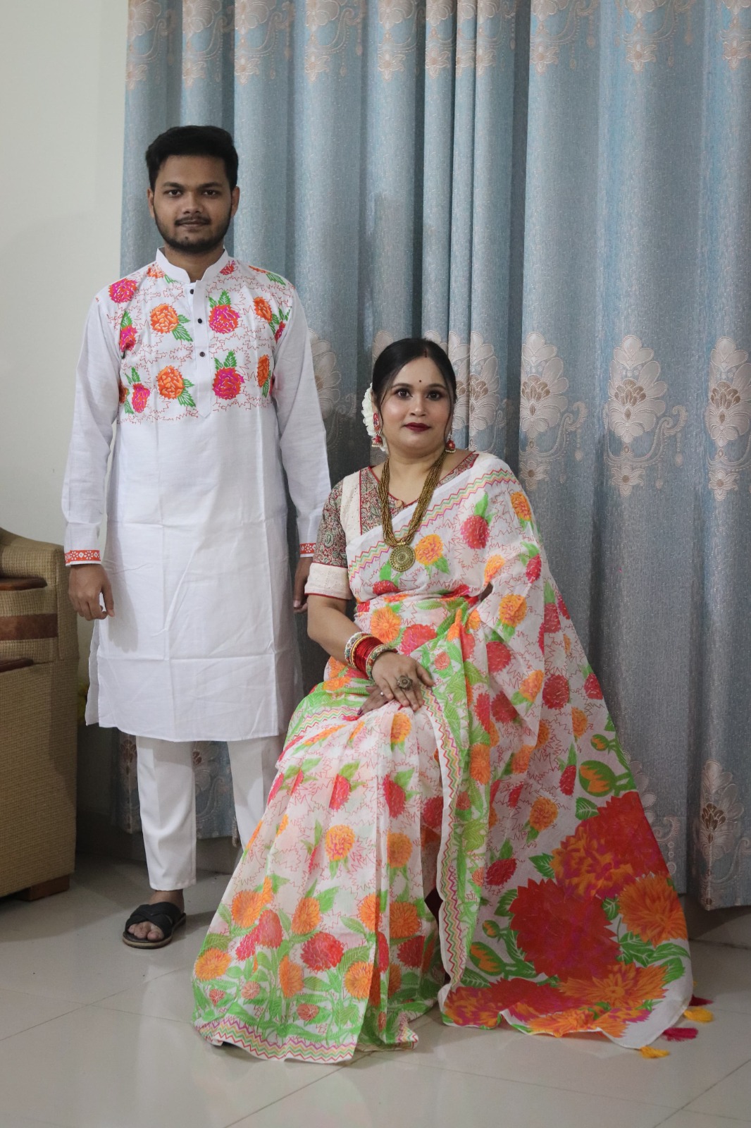 Picture of Sharee Panjabi Couple Set