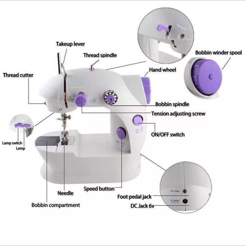 Picture of sewing machine portable household used overlock lockstitch electric Hand-held sewing machine