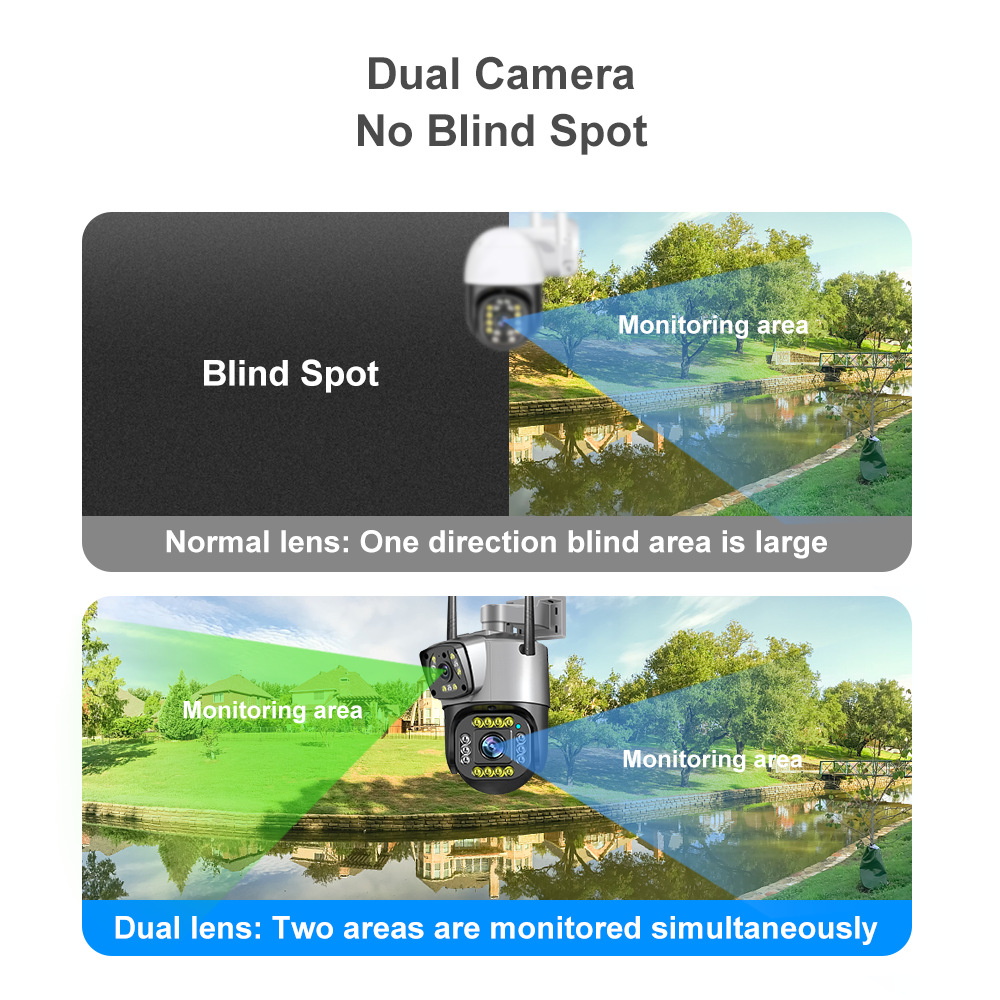 Picture of 4G Duel Lens Waterproof Outdoor WIFI IP Camera, V380-V-10 pro Dual Lens Smart Home Security CCTV Wireless WIFI IP Camera