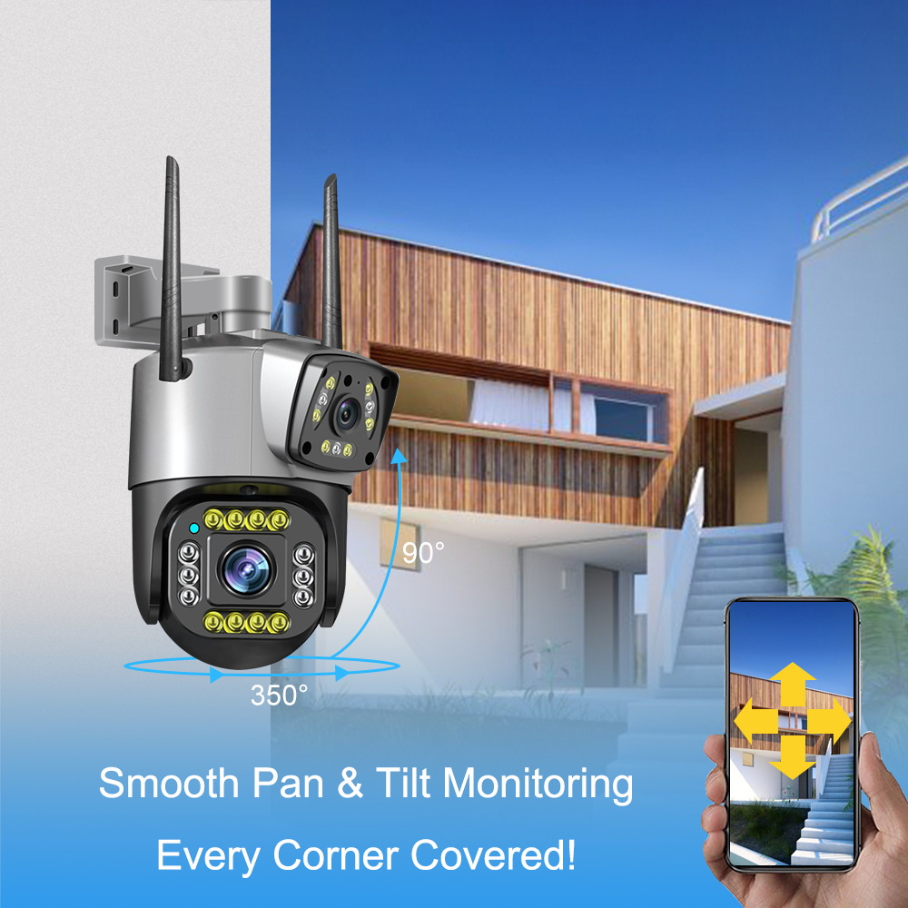 Picture of 4G Duel Lens Waterproof Outdoor WIFI IP Camera, V380-V-10 pro Dual Lens Smart Home Security CCTV Wireless WIFI IP Camera
