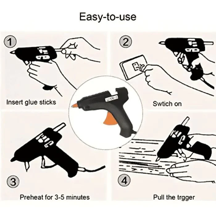 Picture of Hot Melt Glue Gun Kit for Quick Repairs with Free 02 Glue Sticks