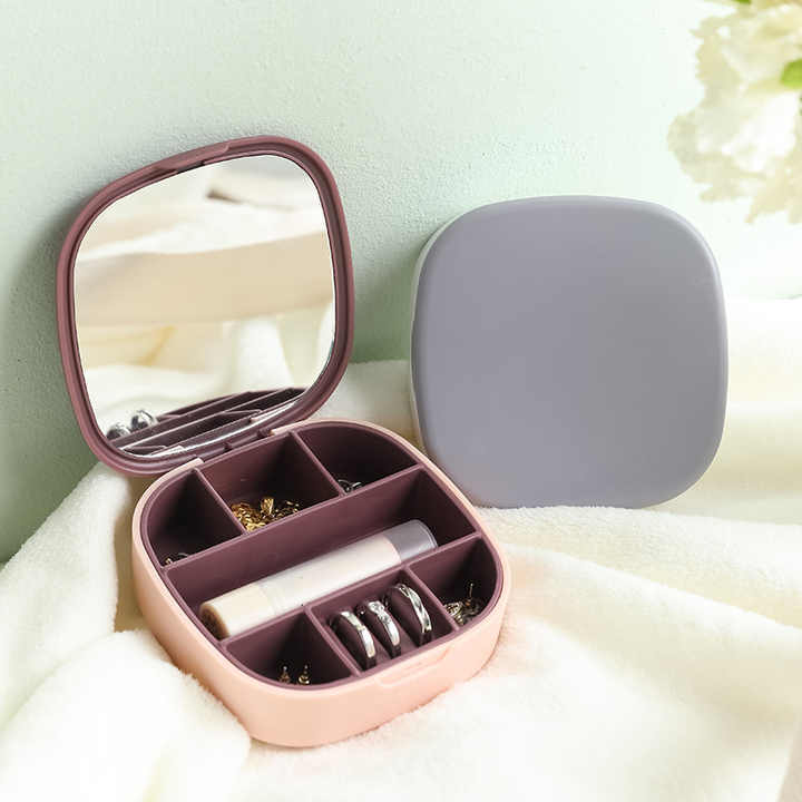 Picture of Portable Jewelry Storage Box Travel Jewelry Box Lipstick Necklace Stud Earrings Multifunctional Jewelry Box
