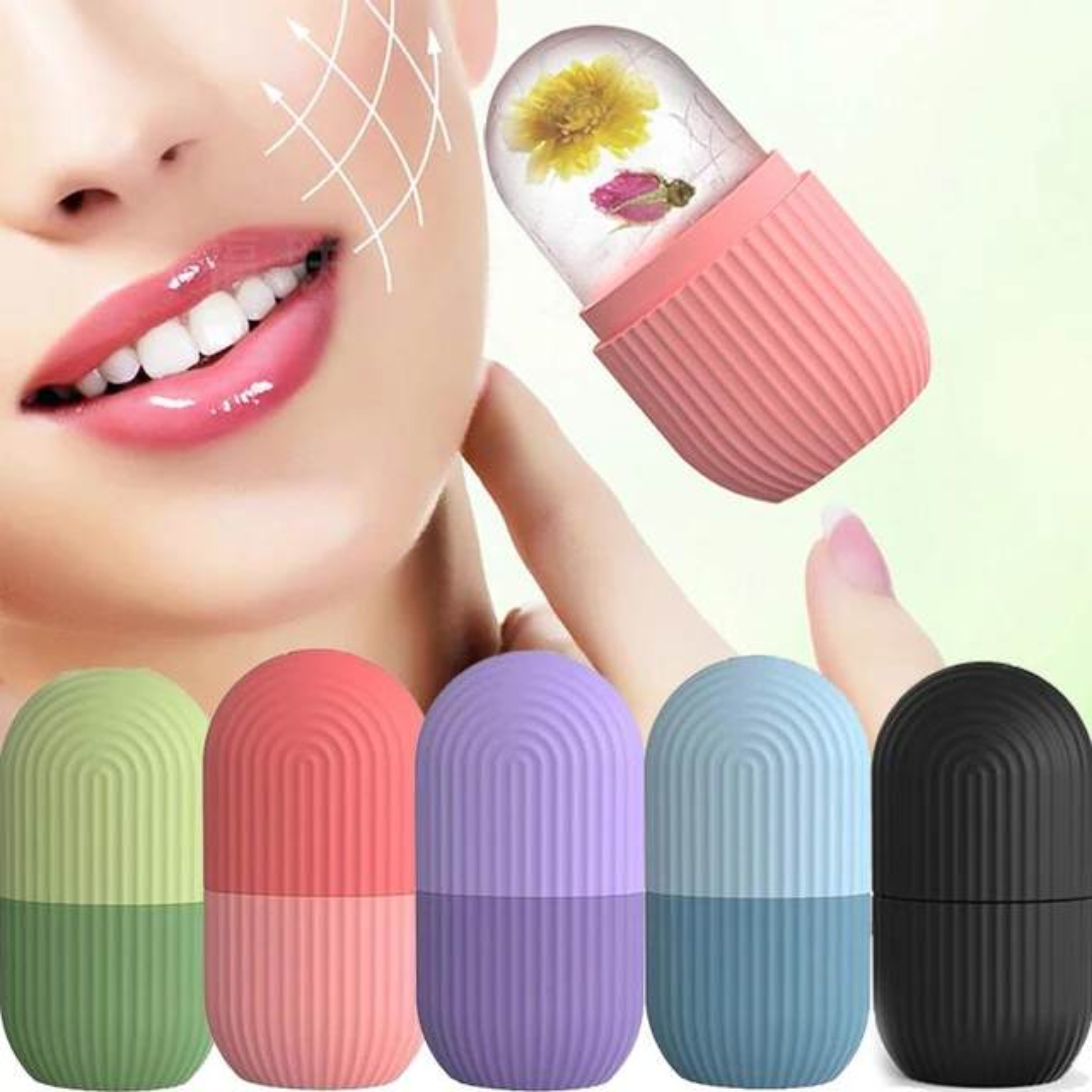 Picture of Ice Roller for Neck, Face & Eyes Massager | Face and Eye Puffiness | Silicone Ice Cube Trays Beauty Lifting Ice Ball Face Massager Contouring Eye Roller Facial Treatment