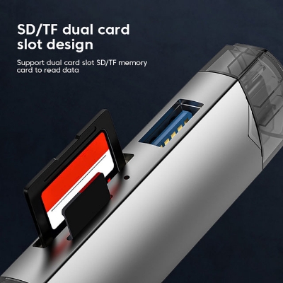Picture of 6 in 1 Card Reader | OTG Type C SD TF Card Reader 6 in 1 USB 3.0 Micro USB Flash Drive Adapter 5Gbps High Speed Transfer