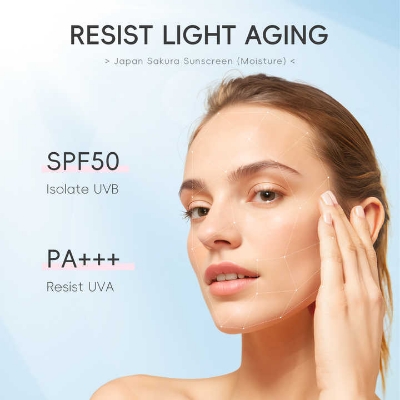 Picture of Laikou Japan Sakura Face Sunscreen Beauty Makeup UV Protector Sunscreen Cream Women's Skincare with Pretty Sakura Design