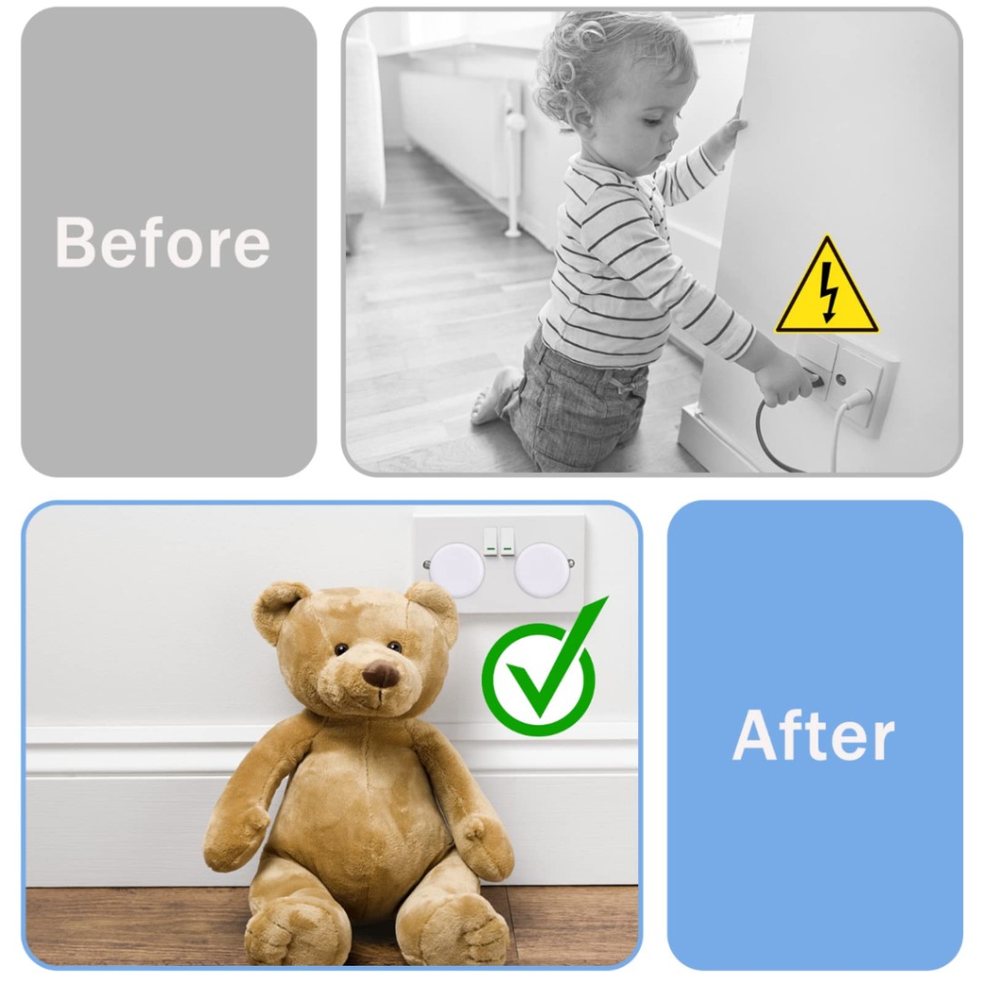 Picture of 10pcs Baby Safety Electrical Socket Cover, Multiplug Safety Guard, Electric Socket Plug Protector, Socket Safety Protector