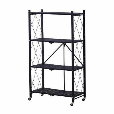 Picture of Foldable Warehouse Storage Holders Metal Microwave Oven Shelf Stand Kitchen Appliances Folding Storage Rack Cabinet,Multi Layer Rotating Kitchen Shelf,Storage Holders & Racks, Oven Rack