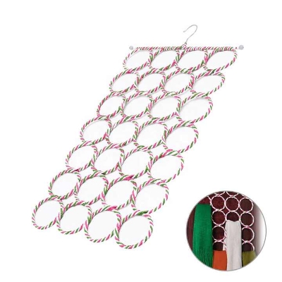 Picture of Scarf Shawl Scarves Holder Foldable Tie Belt Hook Organizer Rattan Weave Hanger Wardrobe Storage Holder Display Rack , Clothing Organizer , Rings scarf Hanger, Hijab Hanger for Women