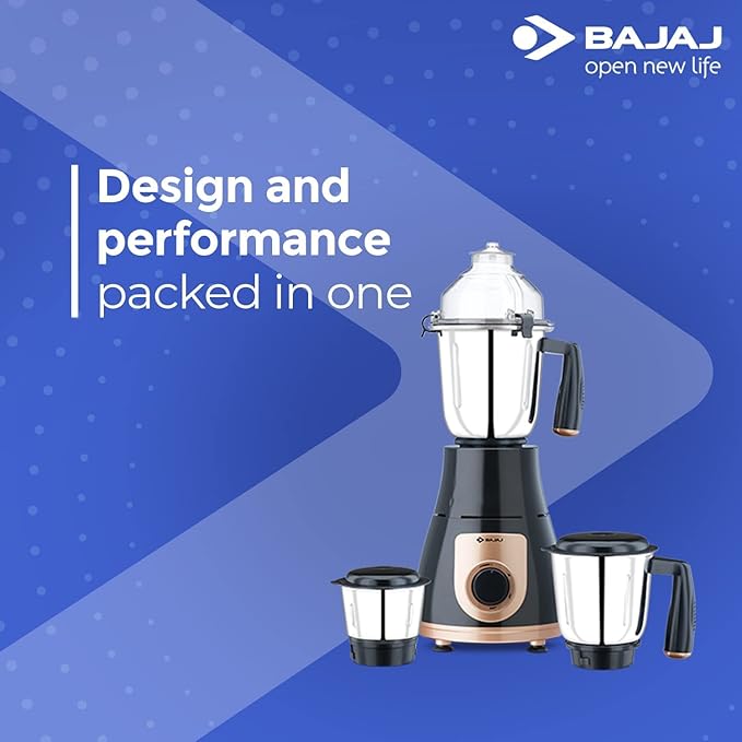 Picture of Bajaj GX-3701 750W Mixer Grinder | Nutri-Pro Feature | 3 Jars | Multi-Functional Blades