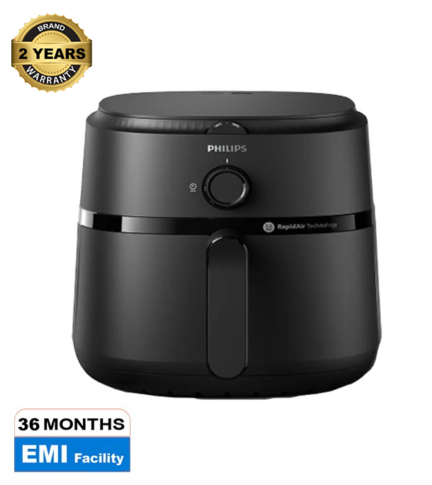 Picture of PHILIPS Air Fryer NA130/00 1700W, Uses up to 90% less fat, 6.2 Liter, with Rapid Air Technology (Black), Extra Large (Best price)