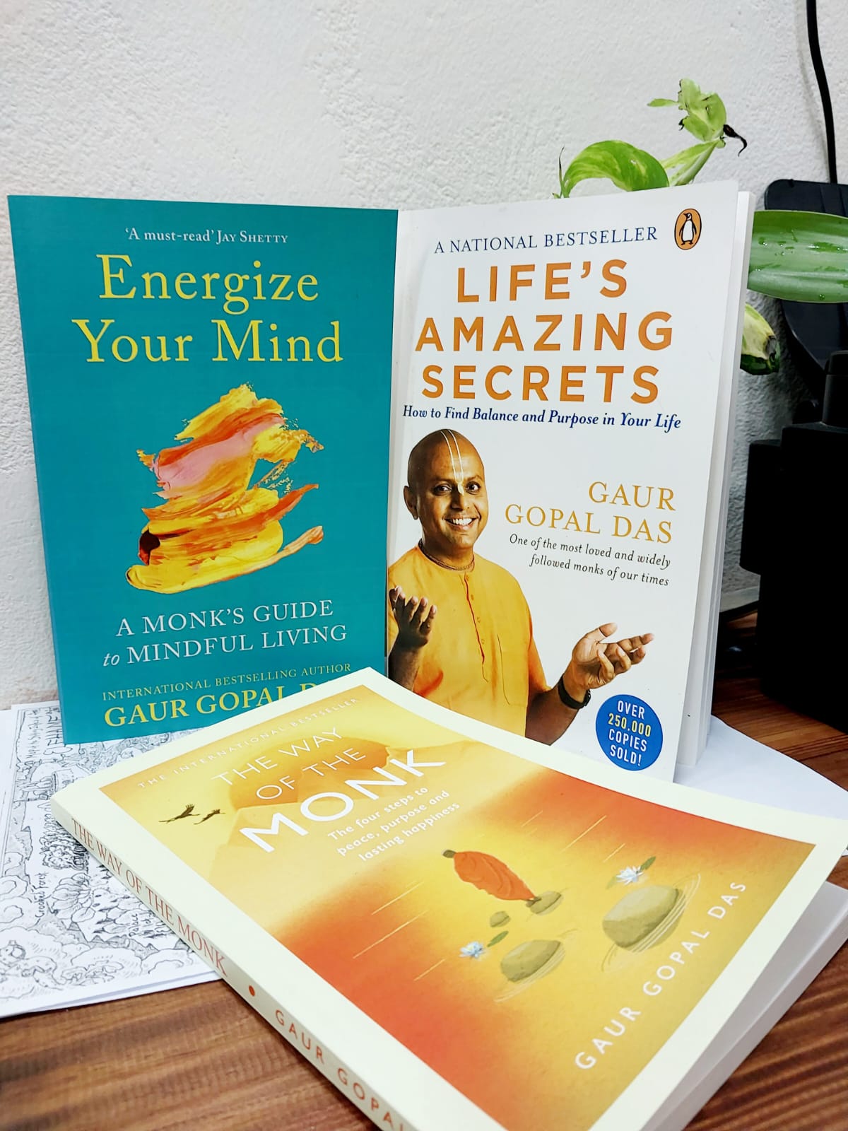 Picture of 3 Books Set by Gaur Gopal Das (Energize Your Mind + Lifes amazing secret + The Way of the Monk) - Premium Quality - Paperback